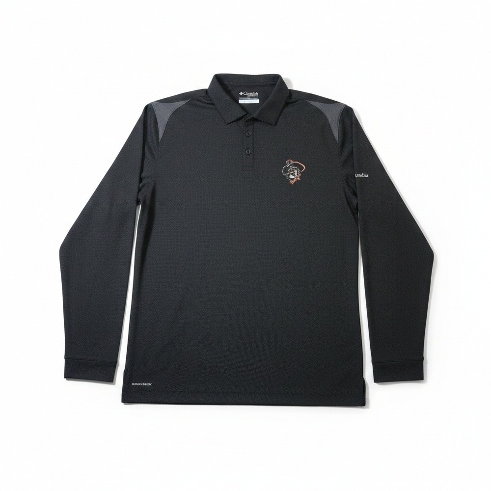Columbia Golf Mens UNLV Rebels Hey Reb Long Sleeve Polo Shirt Black Size M